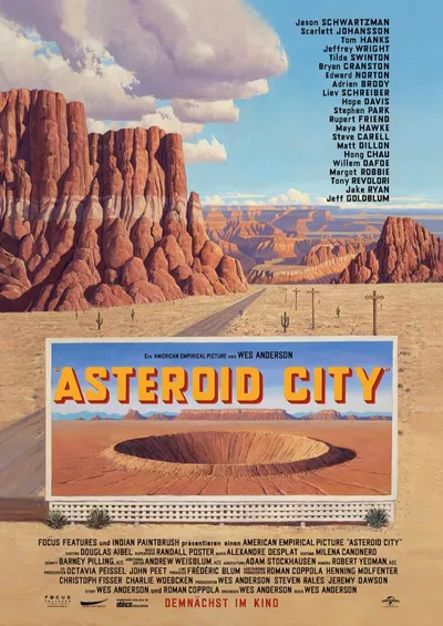 Poster für den Film Asteroid City (Omu)